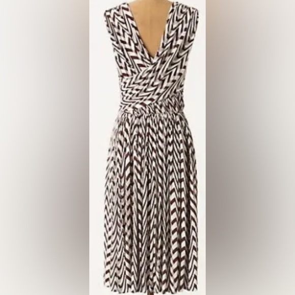 Anthropologie I Plenty by Tracy Reese Zig Zag Stripe Faux Wrap Midi Dress - Picture 5 of 8
